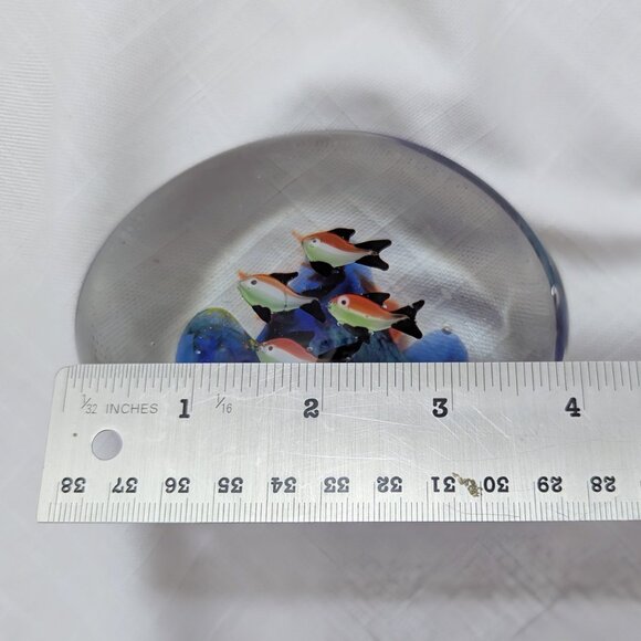 Murano? Style Glass Aquatic Fish Ocean Paperweight Sculpture Figurine - Picture 5 of 9